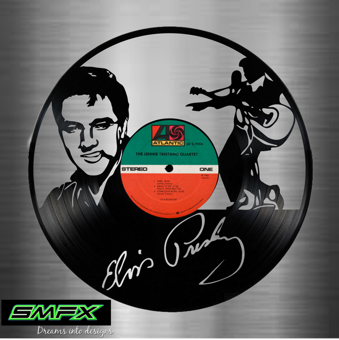 Elvis Laser Cut Vinyl Record artist representation or vinyl clock