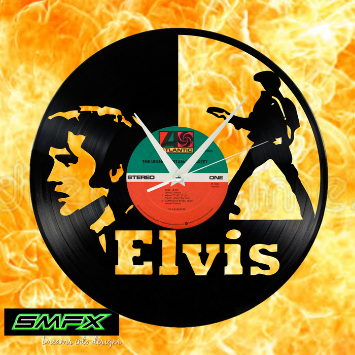 Elvis Laser Cut Vinyl Record artist representation or vinyl clock