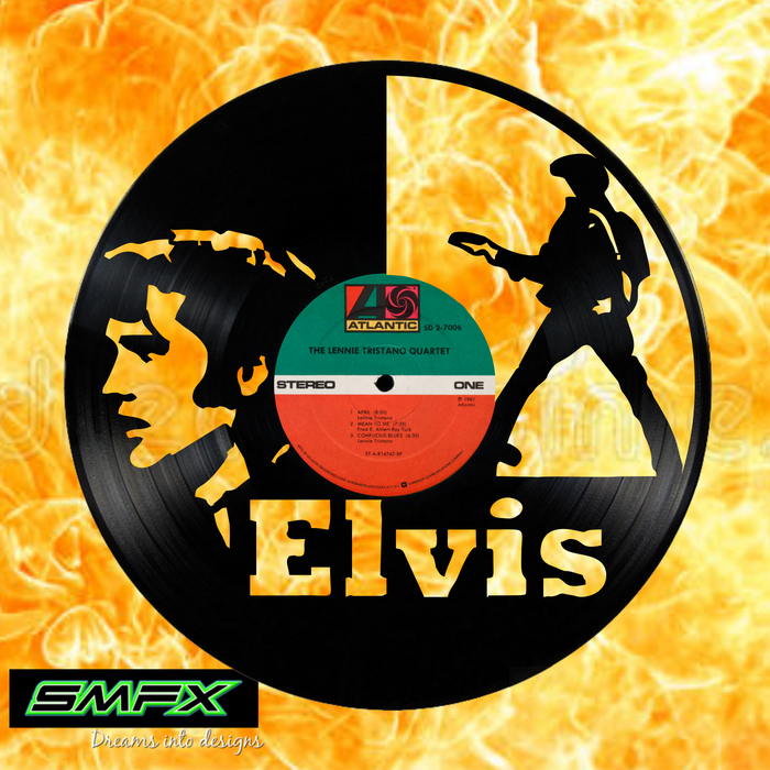 Elvis Laser Cut Vinyl Record artist representation or vinyl clock