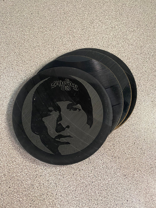 eminem Laser Engraved Coaster Set of 4 Cut Vinyl Record artist representation