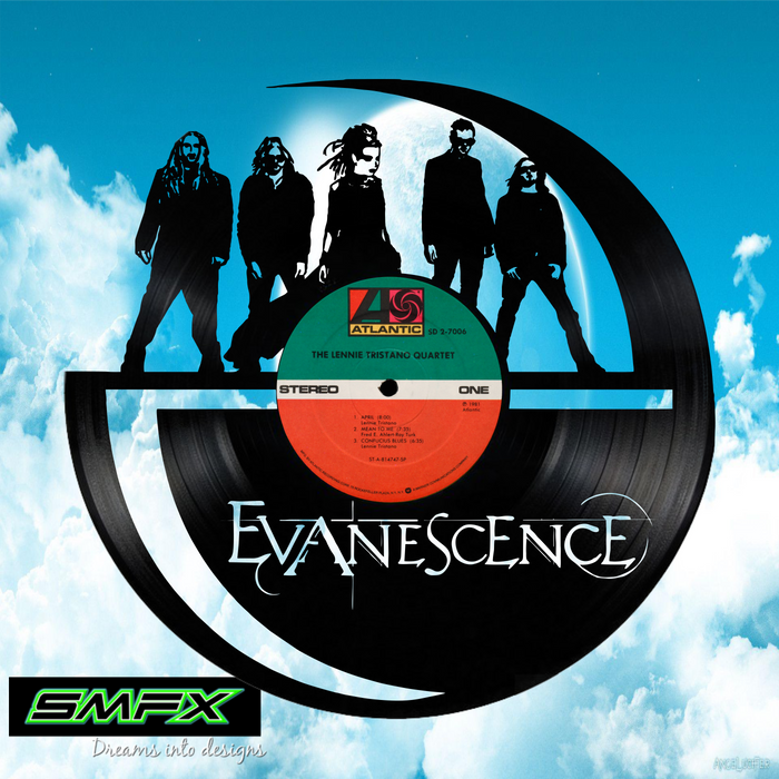 evanescence Laser Cut Vinyl Record artist representation or vinyl clock