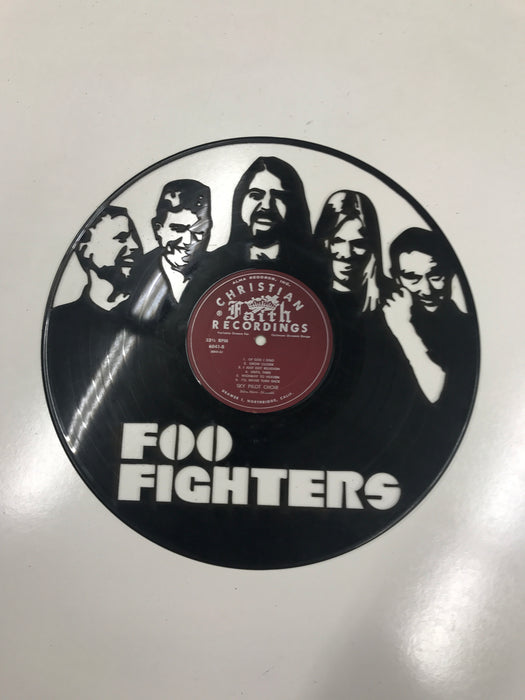 foo fighters Laser Cut Vinyl Record artist representation or vinyl clock