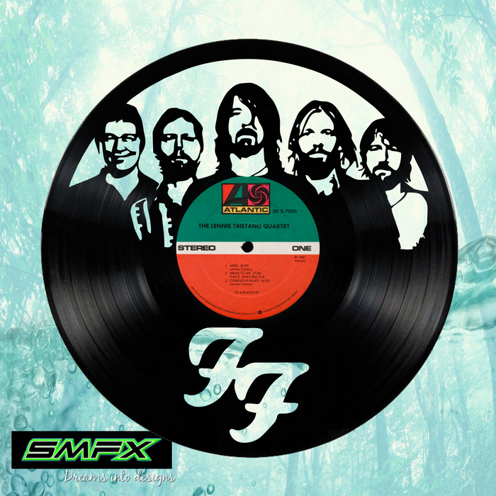 foo fighters Laser Cut Vinyl Record artist representation or vinyl clock