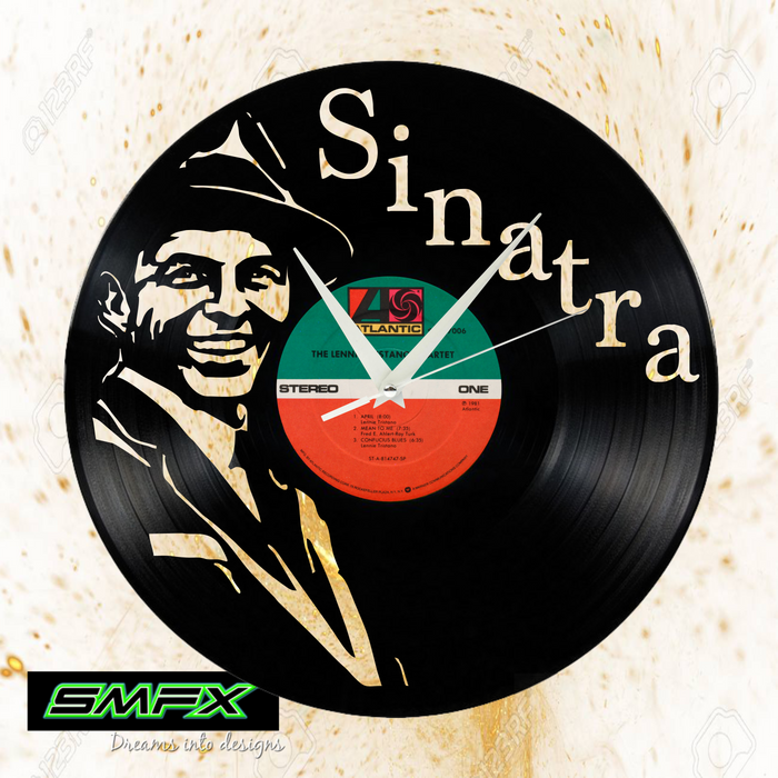 FRANK SINATRA Laser Cut Vinyl Record artist representation or vinyl clock