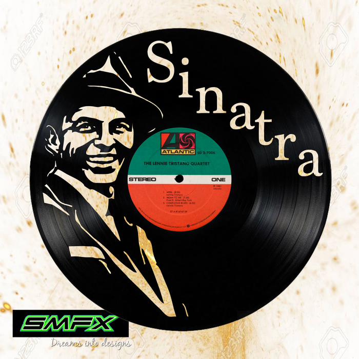 FRANK SINATRA Laser Cut Vinyl Record artist representation or vinyl clock