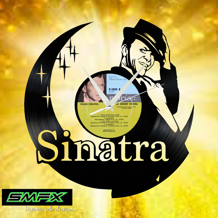 FRANK SINATRA Laser Cut Vinyl Record artist representation or vinyl clock