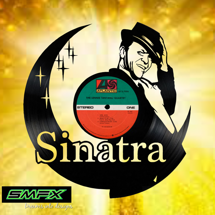 FRANK SINATRA Laser Cut Vinyl Record artist representation or vinyl clock