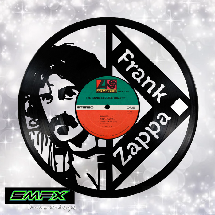 frank zappa Laser Cut Vinyl Record artist representation or vinyl clock
