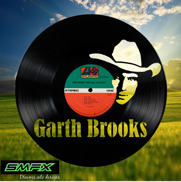 garth brooks Laser Cut Vinyl Record artist representation or vinyl clock