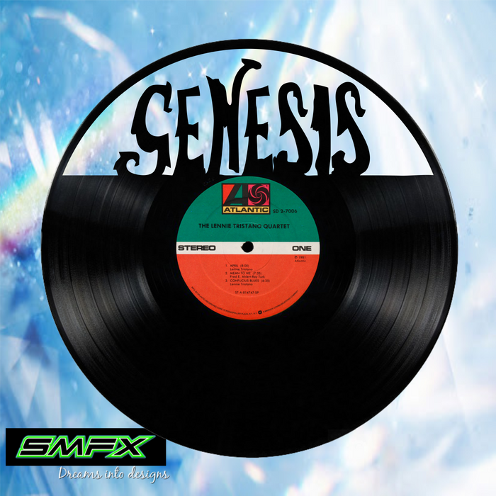 genesis Laser Cut Vinyl Record artist representation or vinyl clock