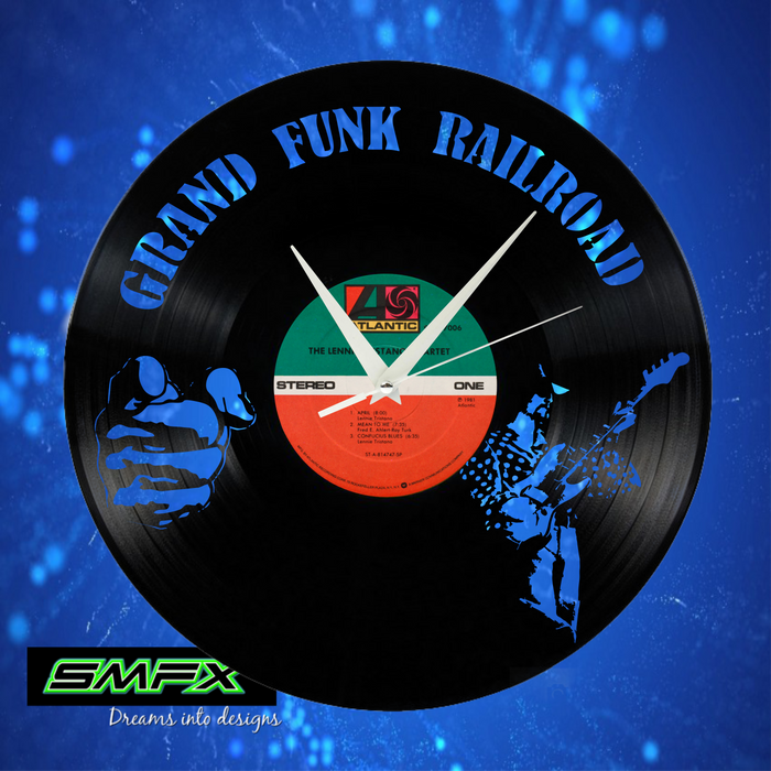 Grand Funk Railroad Laser Cut Vinyl Record artist representation or vinyl clock