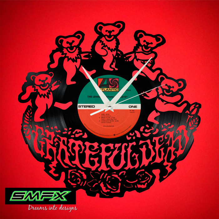 GRATEFUL DEAD Laser Cut Vinyl Record artist representation or vinyl clock
