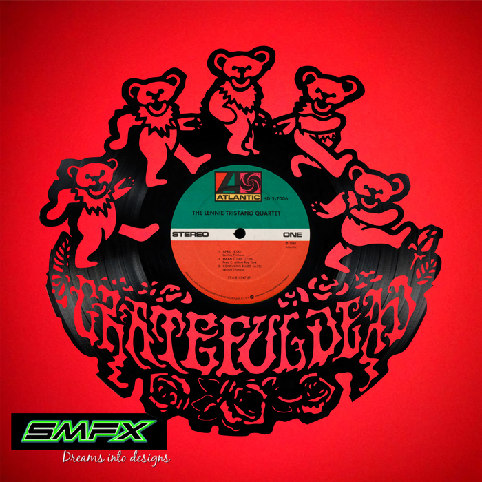 GRATEFUL DEAD Laser Cut Vinyl Record artist representation or vinyl clock