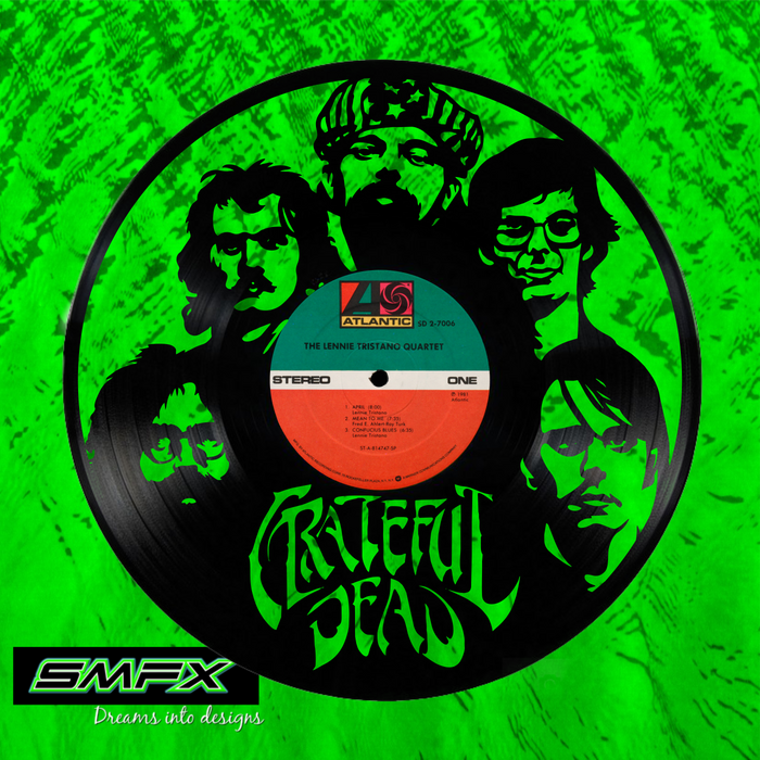 GRATEFUL DEAD Laser Cut Vinyl Record artist representation or vinyl clock