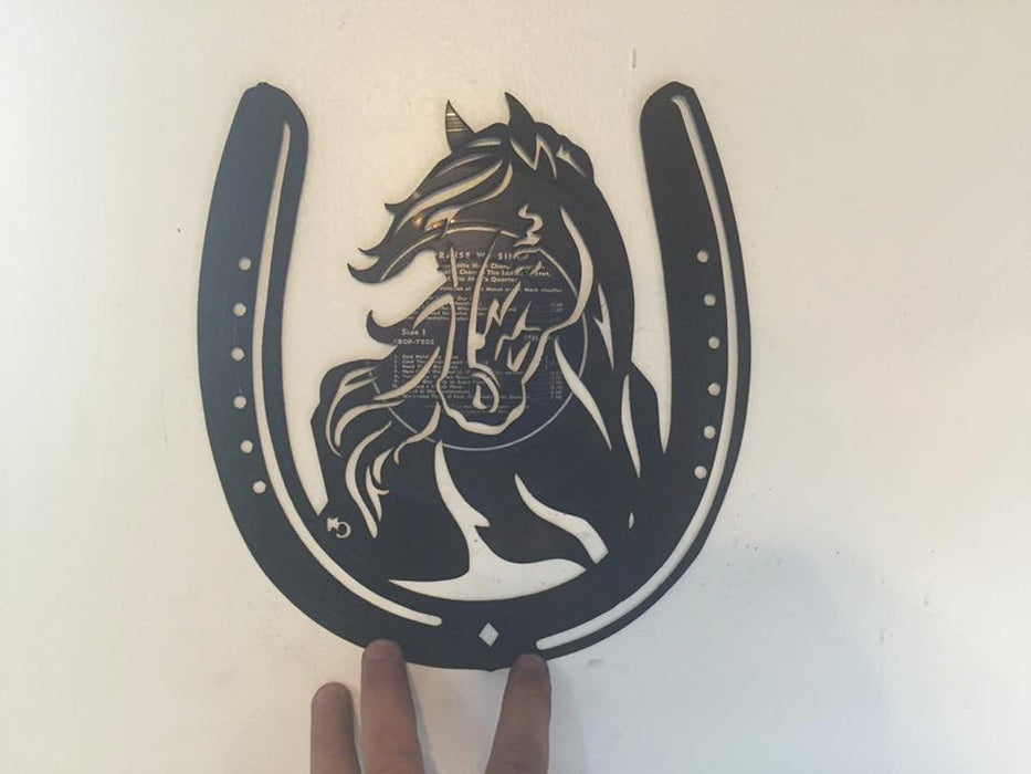 horse and horse shoe Laser Cut Vinyl Record artist representation
