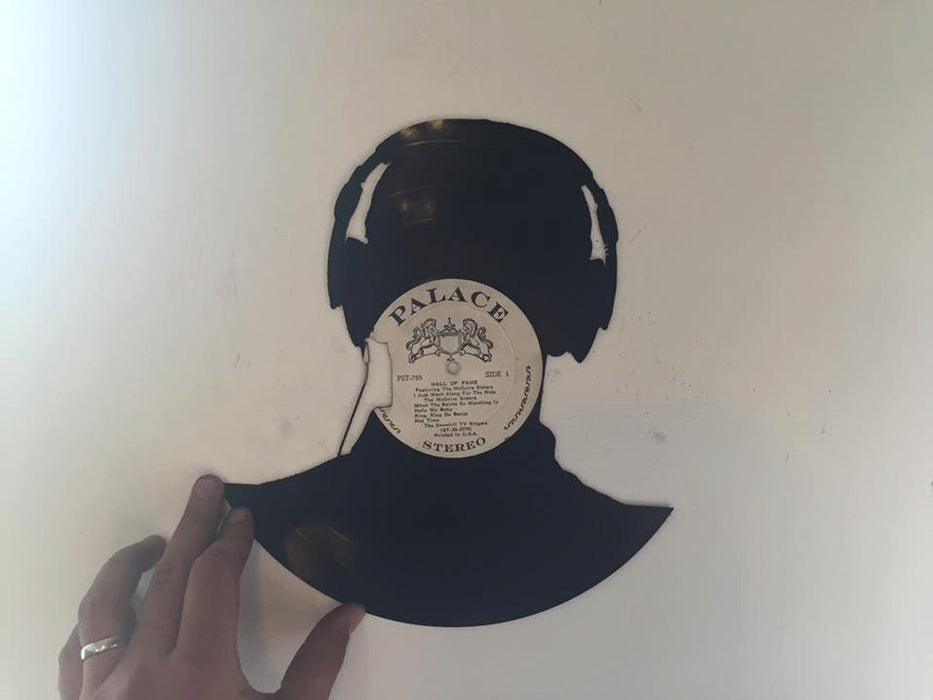 DJ silhouette Laser Cut Vinyl Record artist representation