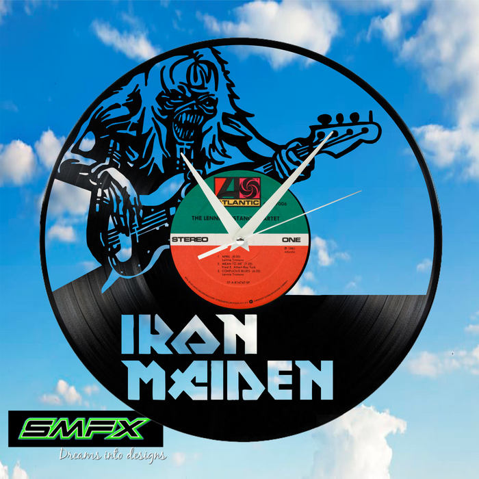 iron maiden Laser Cut Vinyl Record artist representation or vinyl clock