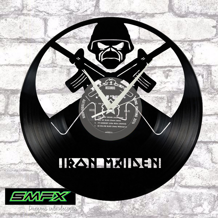 iron maiden Laser Cut Vinyl Record artist representation or vinyl clock