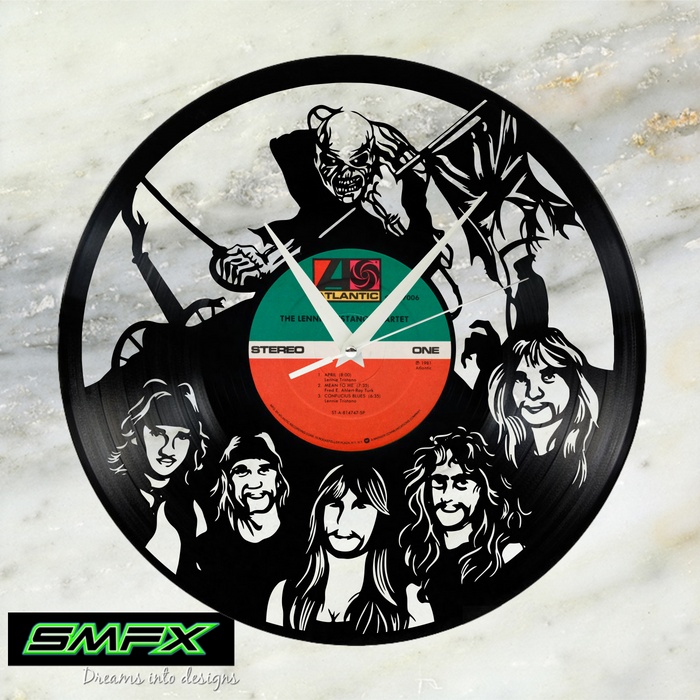 iron maiden Laser Cut Vinyl Record artist representation or vinyl clock