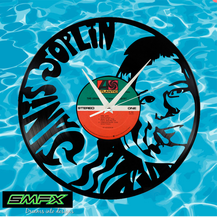 Janis Joplin Laser Cut Vinyl Record artist representation or vinyl clock