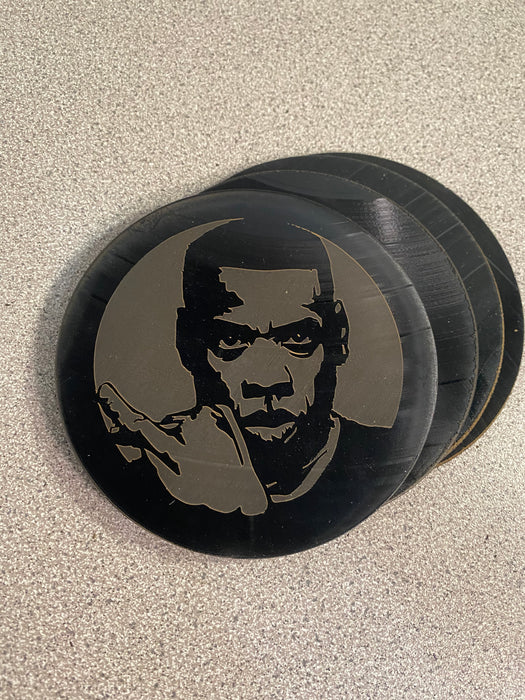 jay z Laser Engraved Coaster Set of 4 Cut Vinyl Record artist representation