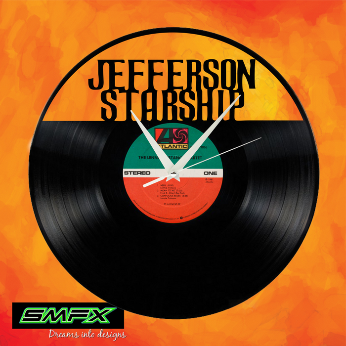 jerfferson starship Laser Cut Vinyl Record artist representation or vinyl clock