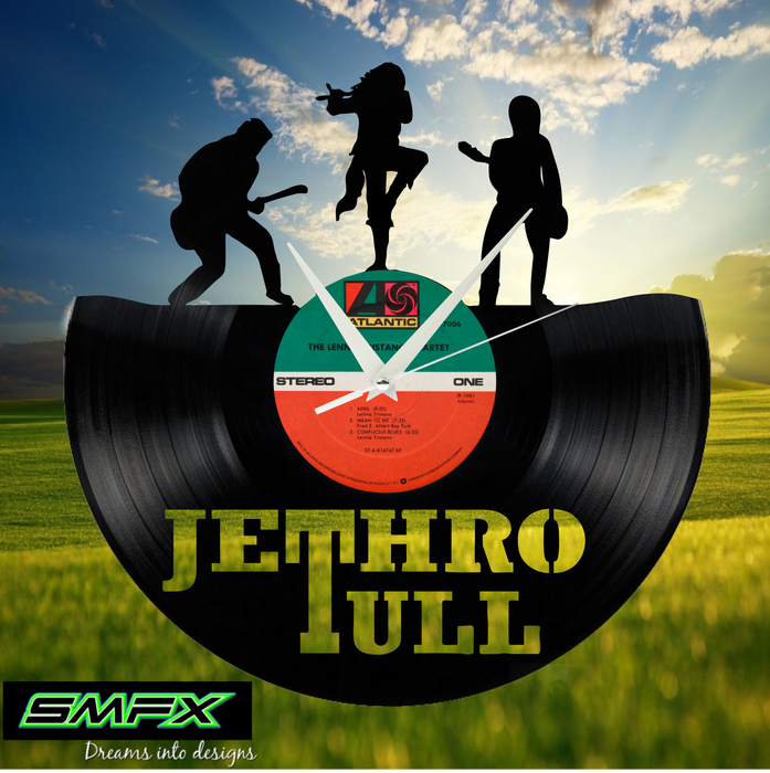 jethro tull Laser Cut Vinyl Record artist representation or vinyl clock