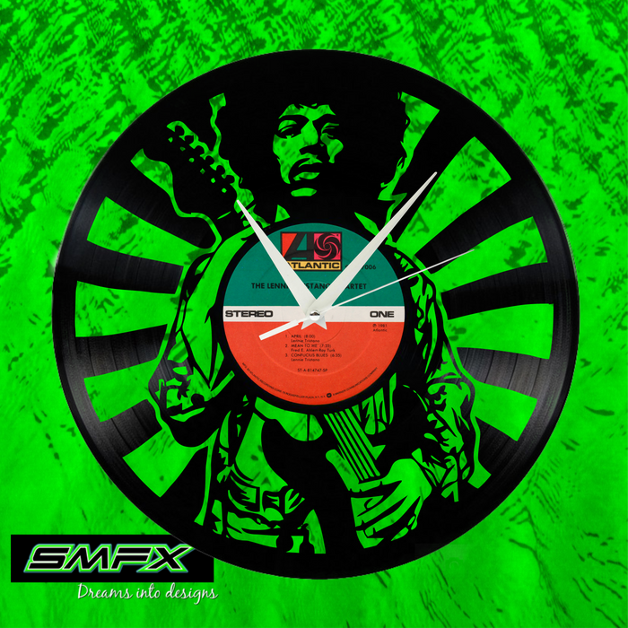 jimi hendrix Laser Cut Vinyl Record artist representation or vinyl clock
