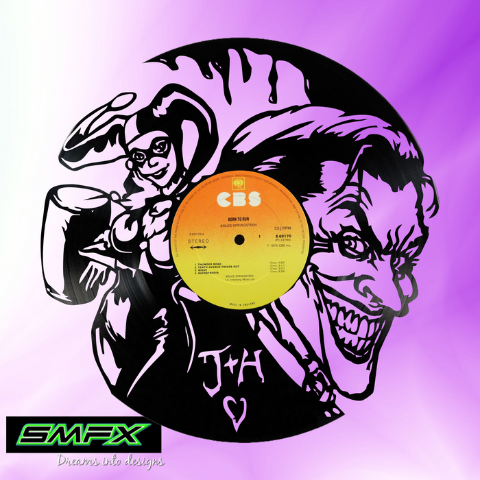 joker Laser Cut Vinyl Record artist representation or vinyl clock