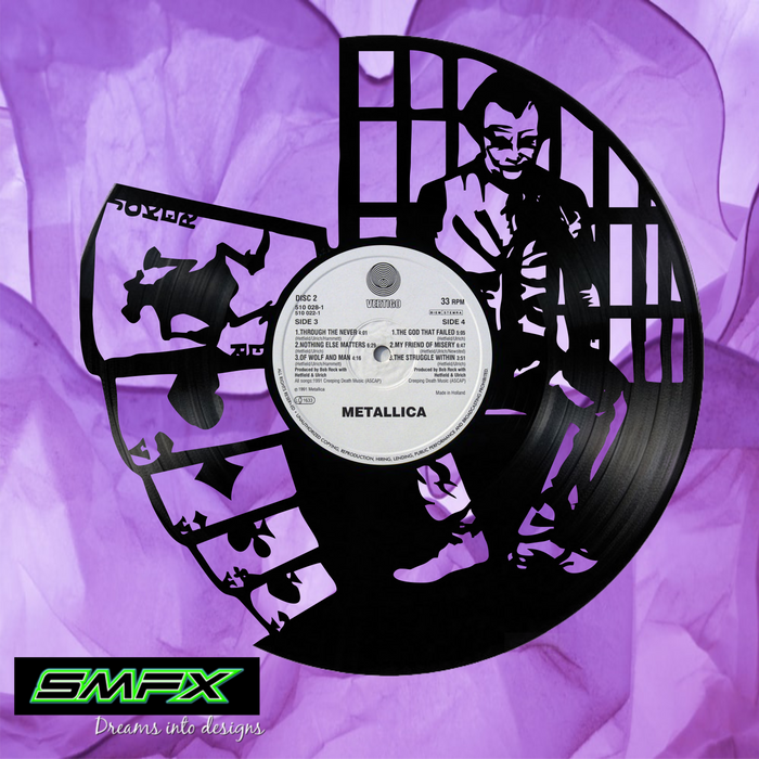 joker Laser Cut Vinyl Record artist representation or vinyl clock