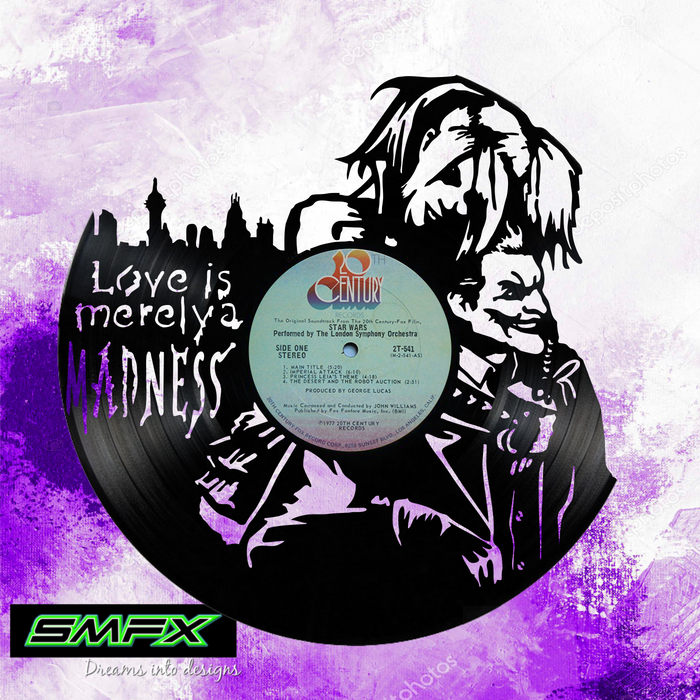 JOKER Laser Cut Vinyl Record artist representation or vinyl clock
