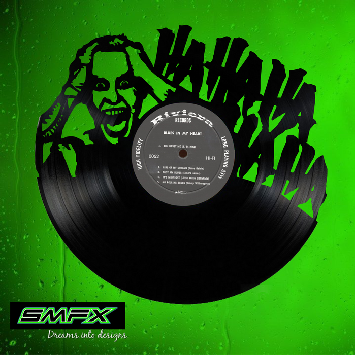 joker Laser Cut Vinyl Record artist representation or vinyl clock