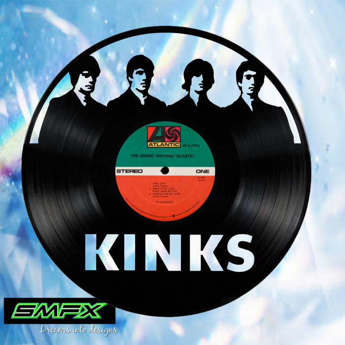 kinks Laser Cut Vinyl Record artist representation or vinyl clock