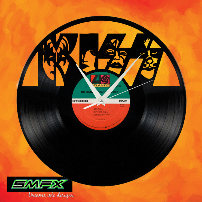 kiss Laser Cut Vinyl Record artist representation or vinyl clock