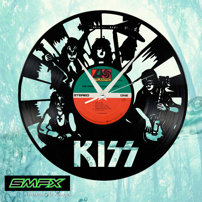 kiss Laser Cut Vinyl Record artist representation or vinyl clock