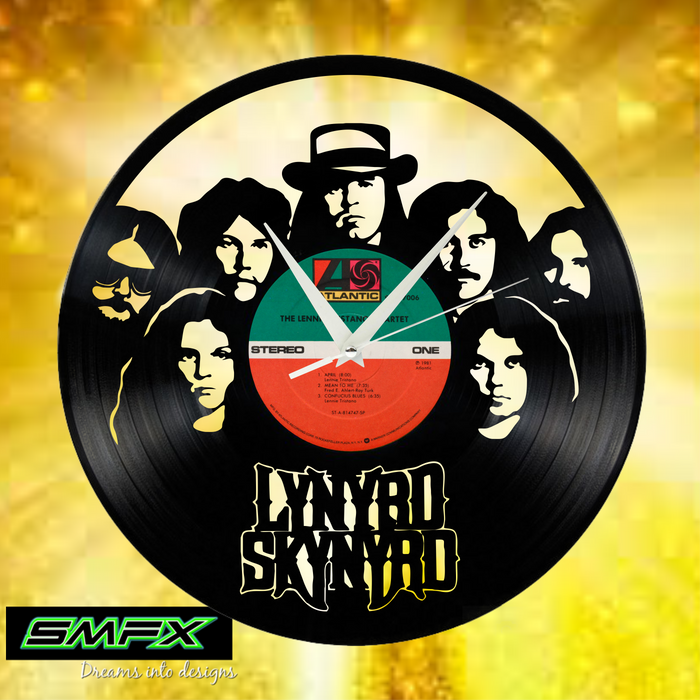 lynard skynard Laser Cut Vinyl Record artist representation or vinyl clock