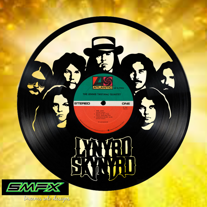 lynard skynard Laser Cut Vinyl Record artist representation or vinyl clock