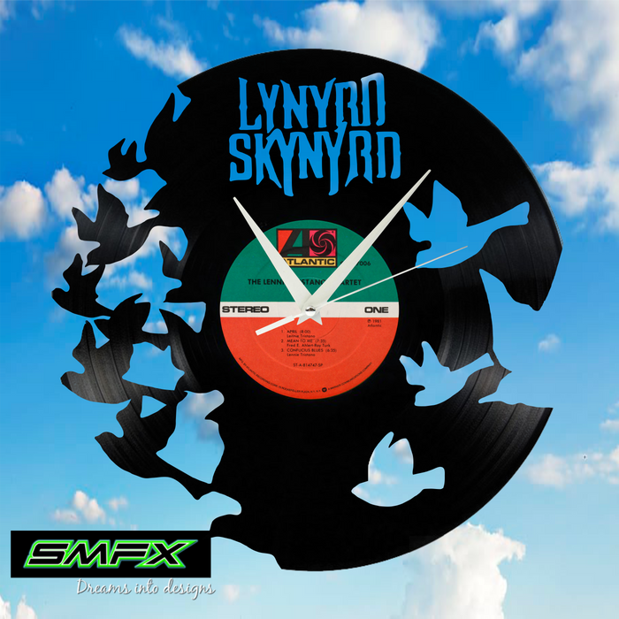 lynard skynard Laser Cut Vinyl Record artist representation or vinyl clock