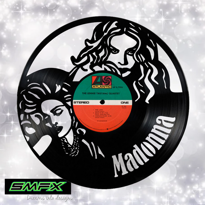 MADONA Laser Cut Vinyl Record artist representation or vinyl clock