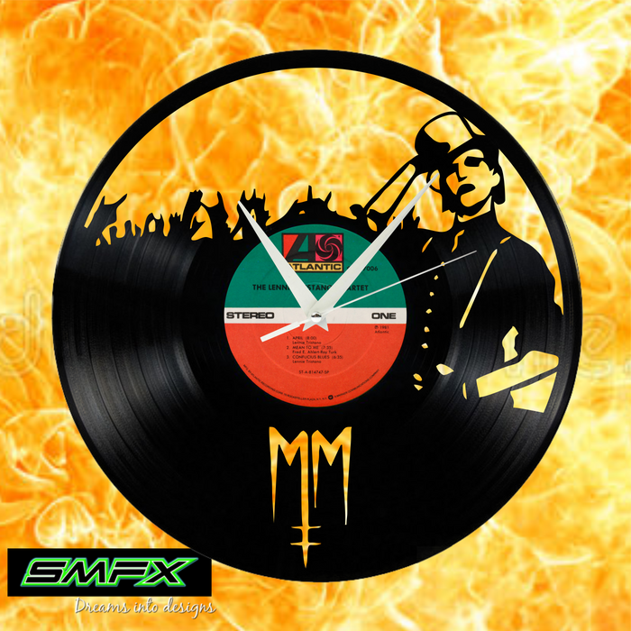 marilyn manson Laser Cut Vinyl Record artist representation or vinyl clock