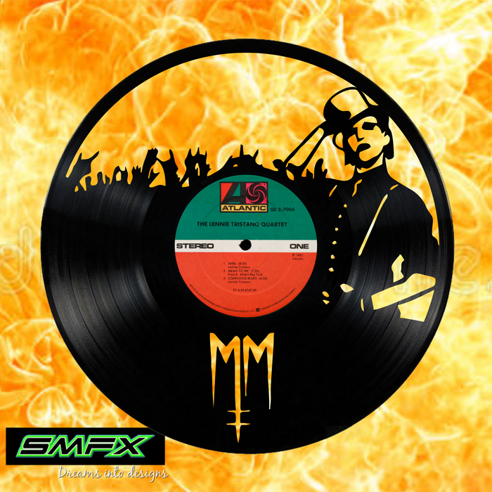 marilyn manson Laser Cut Vinyl Record artist representation or vinyl clock