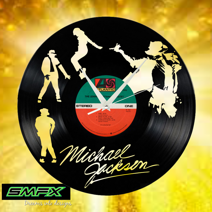 Michael Jackson Laser Cut Vinyl Record artist representation or vinyl clock