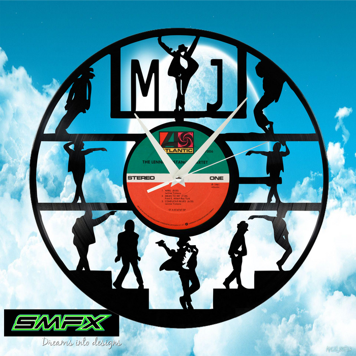 Michael Jackson Laser Cut Vinyl Record artist representation or vinyl clock