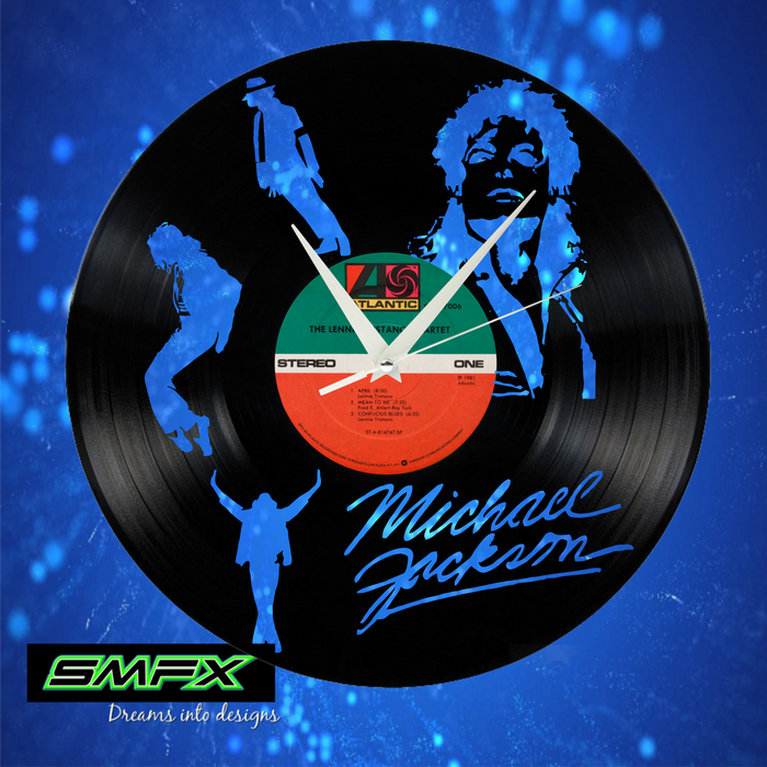 Michael Jackson Laser Cut Vinyl Record artist representation or vinyl clock