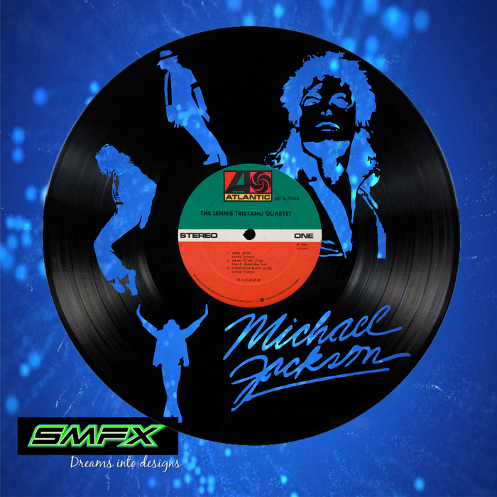 Michael Jackson Laser Cut Vinyl Record artist representation or vinyl clock