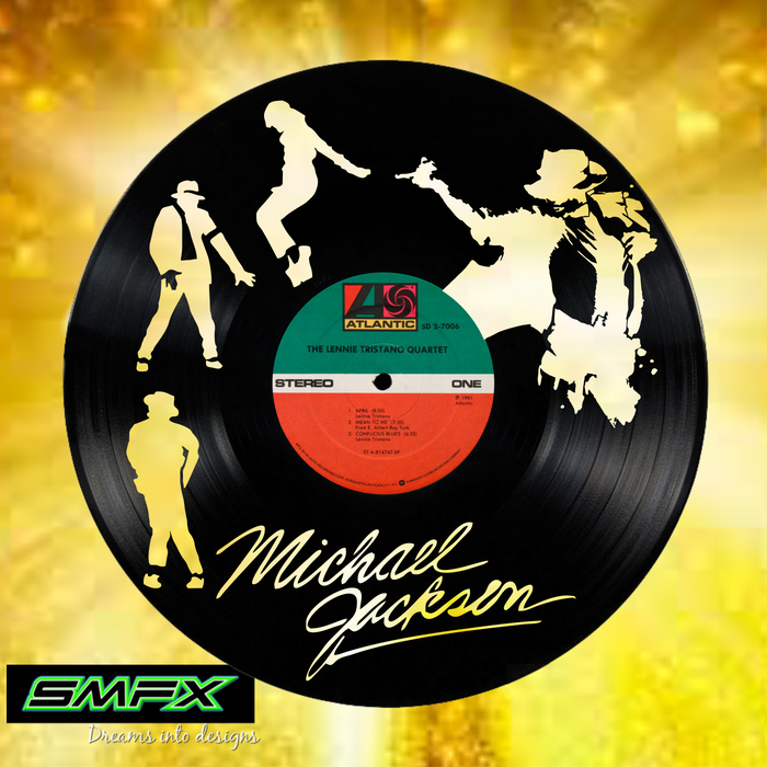 Michael Jackson Laser Cut Vinyl Record artist representation or vinyl clock