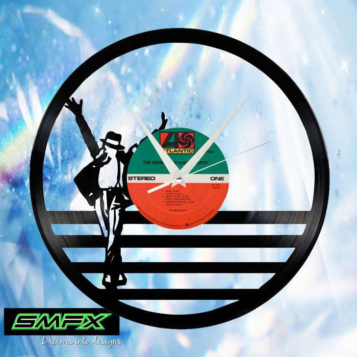 Michael Jackson Laser Cut Vinyl Record artist representation or vinyl clock