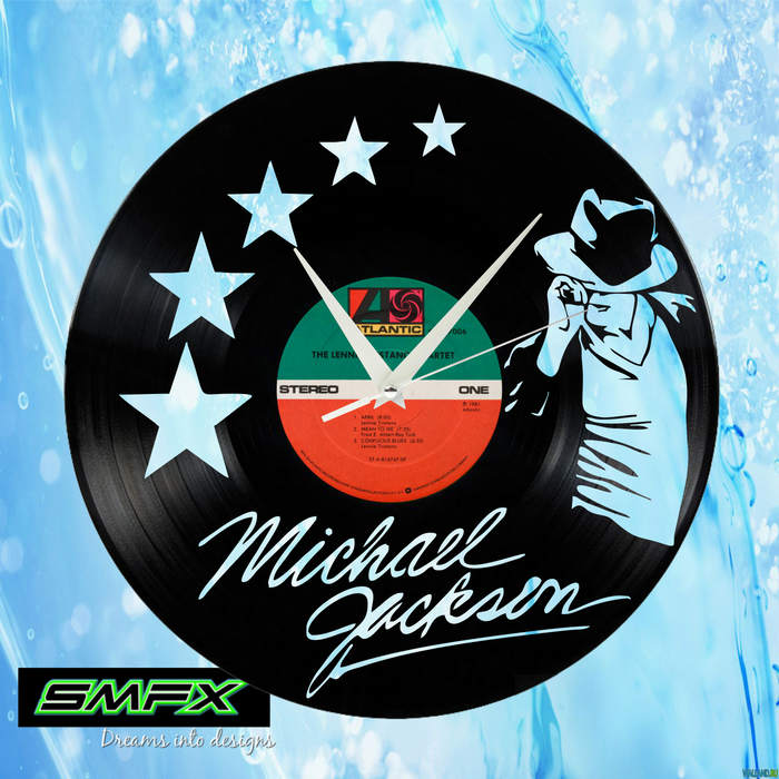 Michael Jackson Laser Cut Vinyl Record artist representation or vinyl clock