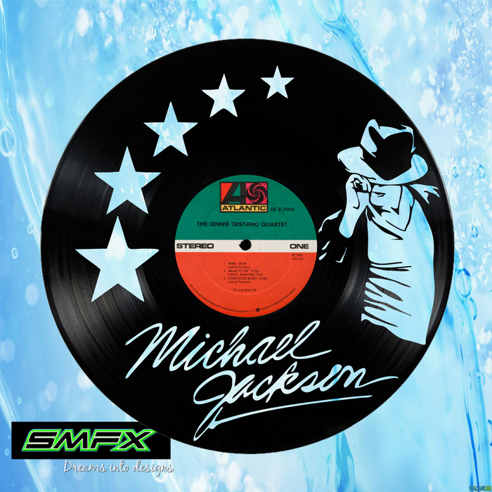Michael Jackson Laser Cut Vinyl Record artist representation or vinyl clock