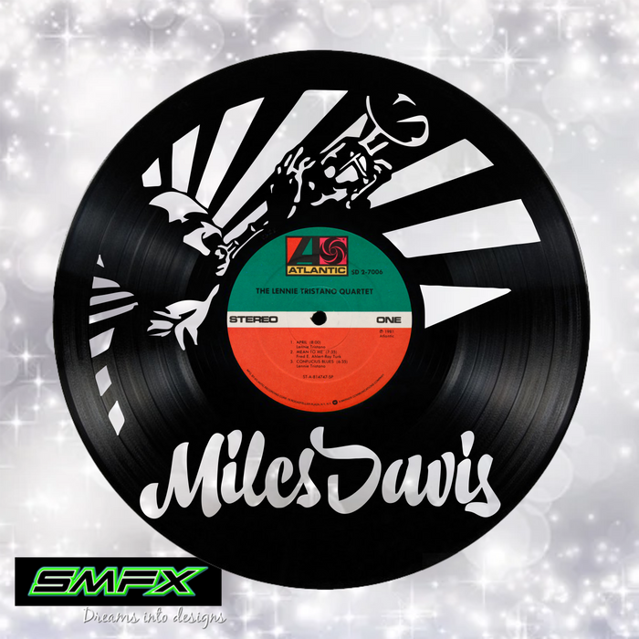 miles davis Laser Cut Vinyl Record artist representation or vinyl clock